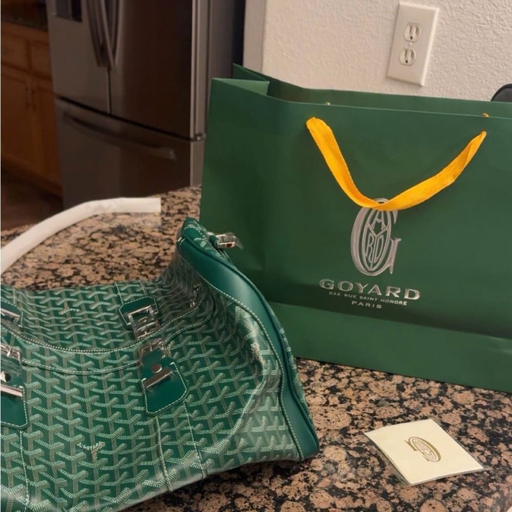 Goyard Emerald Tote with Silver Accents